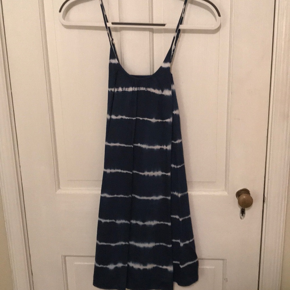 Blue and white “tie dye” sundress